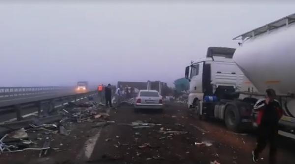 ACCIDENT GRAV pe Autostrada Soarelui. Un TIR s-a RĂSTURNAT. Trafic BLOCAT (VIDEO)