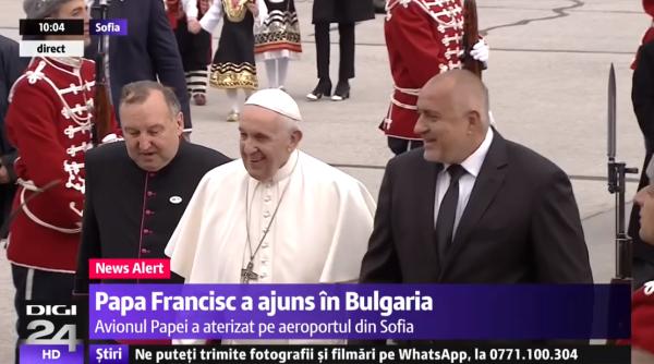 Papa Francisc, vizită în Bulgaria. A ajuns în urmă cu scurt timp