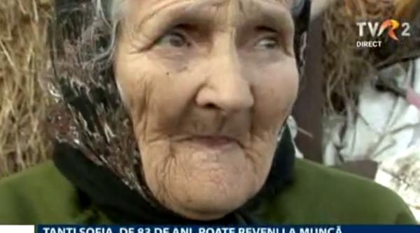 La 83 de ani, bunica Sofia revine la muncă: "M-au RUGAT copiii"