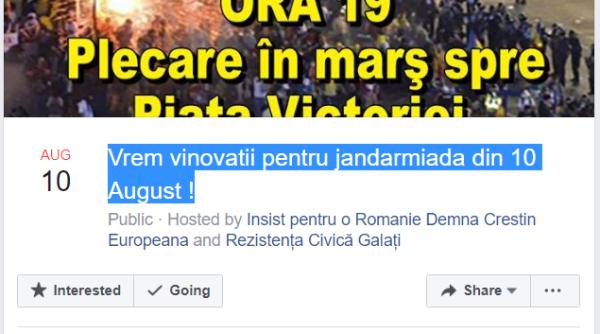 Protest 10 august. "MARȘUL DREPTĂȚII" începe la M.A.I. la ora 17.00