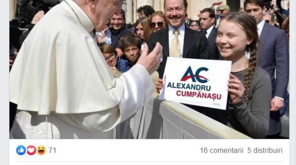 Susținătorii lui Alexandru Cumpănașu, păcăliți cu o POZA FALSĂ cu papa