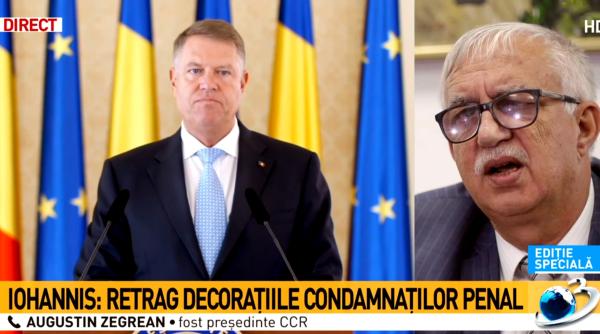 Augustin Zegrean, după ce Iohannis a RETRAS decorațiile condamnaților penali: „EI ar TREBUI să propună când nu mai sunt demni!”