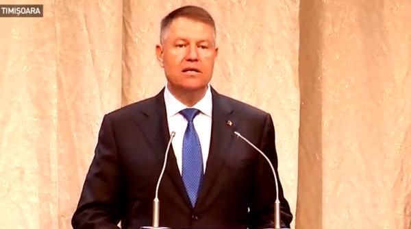 Klaus Iohannis, discurs eveniment la Timișoara: "Libertatea României, câștigată cu sânge!"