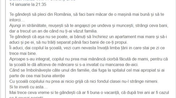 Un român din Diaspora, scrisoare sfâșietoare după o viață peste hotare. Este situația a milioane de români