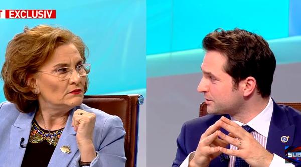 Maria Grapini și Sebastian Burduja, contre în direct: „Nu vă enervați!”/ „Vorbiți prostii! Habar nu are!”