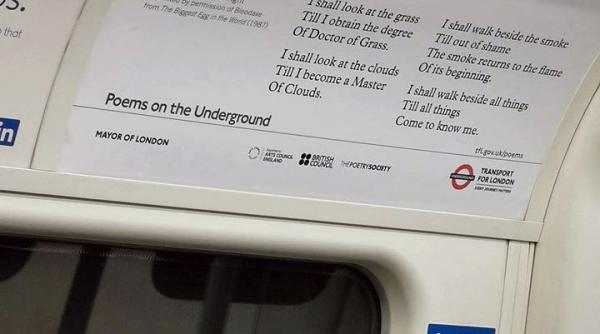 Anglia ovaționează România: Poezie de Marin Sorescu, tradusă și afișată în metroul din Londra