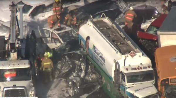 Canada. Carambol cu 200 de maşini, în apropiere de Montreal. Zeci de oameni răniţi