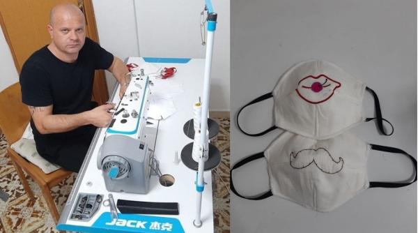 Un croitor român din Italia coase măști de protecție pe care le oferă gratuit: „O fac cu inima“