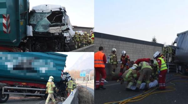Austria. Șofer român de camion, strivit în cabină într-un accident cumplit (VIDEO)
