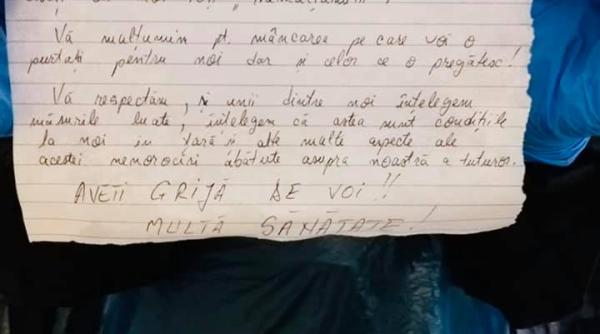 Copil român în carantină, mesaj emoţionant pentru medici: „Aveţi grijă de voi!”