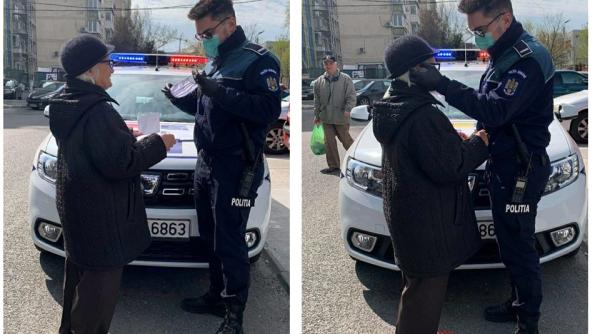 Gestul emoţionant al unui poliţist pentru o pensionară: "Nu suntem perfecţi, însă ne pasă. Nu uităm de bunici"