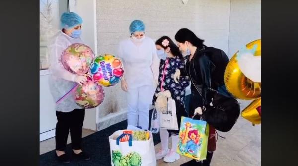 Alesia și mama ei, venite din Italia, au ieșit din carantină de ziua de naștere a fetei: Surpriza cu care au fost așteptate (VIDEO)