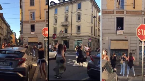 Italia: Petrecere cu muzică și zeci de participanți în plină stradă, la Milano (VIDEO)