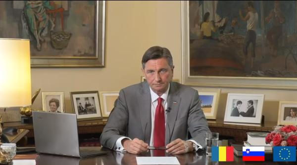 VIDEO. Preşedintele Sloveniei, mesaj în limba ROMÂNĂ pentru Klaus Iohannis şi cetăţenii români: "Totul va fi bine"