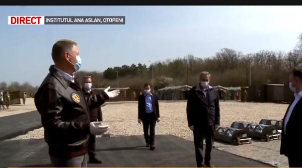 Klaus Iohannis, vizită la Târgu Mureș la Unitatea de suport medical COVID-19