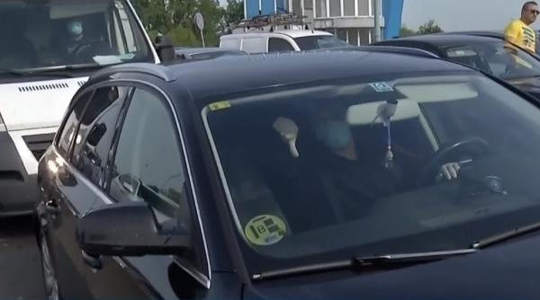 Șoferii români protestează în Vama Nădlac