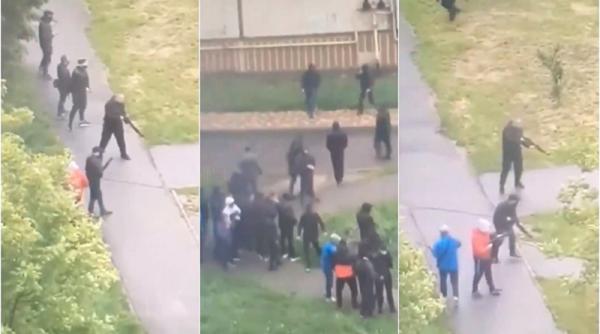 Schimb de focuri între rivali ai „mafiei microbuzelor” (VIDEO)