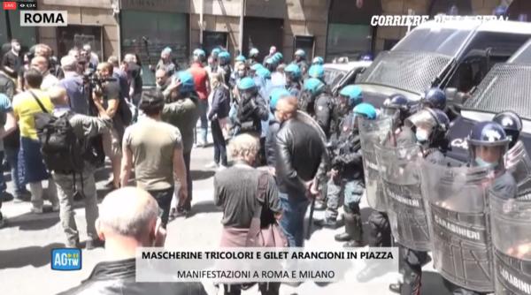 VIDEO-Proteste de AMPLOARE la Roma și Milano. Mii de oameni în stradă