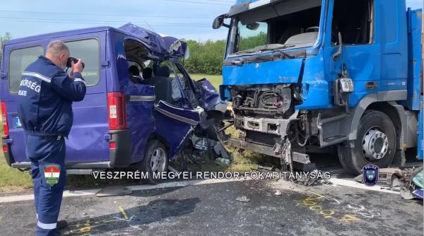 Microbuz cu români, accident mortal în Ungaria: Un român a murit și alți 4 sunt în stare critică 