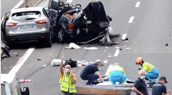 Accident mortal. Românul care și-a distrus familia pe o autostradă din Italia nu mai este în arest la domiciliu. Decizia judecătorilor italieni