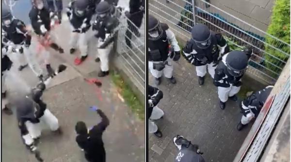 Germania. Muncitori români băgați în carantină, BĂTAIE cu poliția-VIDEO