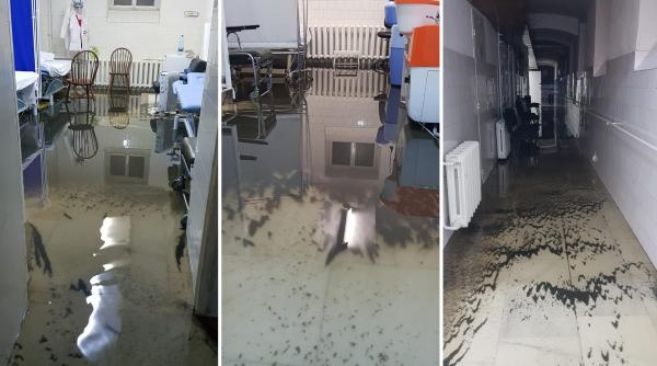 Spitalul Municipal Arad, inundat după ploi: „Țeava de eșapament de la Dacia bunicului îi mai curată“