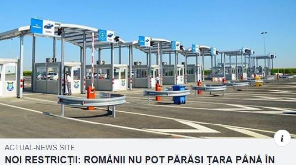 „Românii nu pot părăsi țara până în luna august“: Un nou FAKE-NEWS rostogolit pe Internet