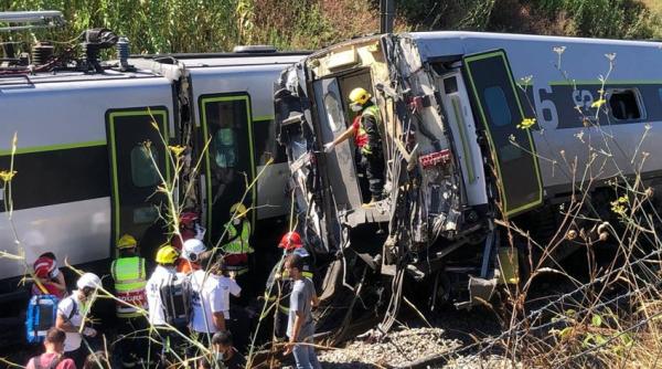 Portugalia. Doi MORŢI şi ZECI de răniţi după un accident grav în care a fost implicat un tren de mare viteză - VIDEO