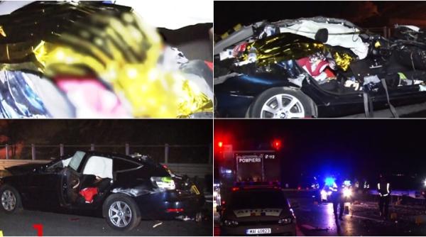 Familie de români, zdrobită sub roțile unui TIR: Fetiță de 2 ani și mama ei, moarte. Filmul accidentului de pe A1 (VIDEO)