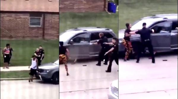 Bărbat, împușcat de poliție de mai multe ori în spate în timp ce copii lui se aflau în mașină (VIDEO)