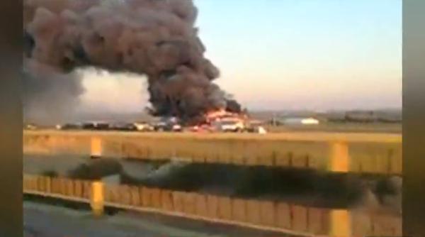 Incendiu VIOLENT în Craiova. Pericol de EXPLOZIE