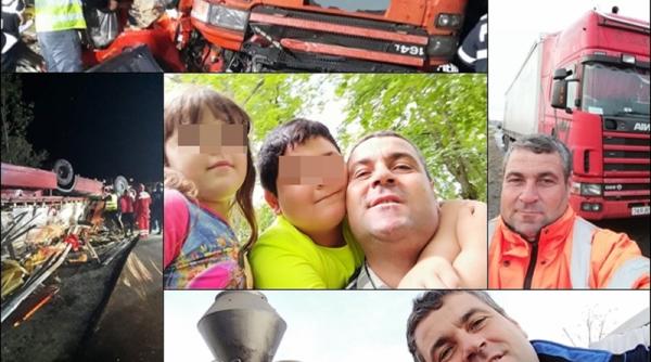 Cristian a murit strivit în cabină, după ce s-a răsturnat cu TIR-ul. A lăsat în urmă doi copii 