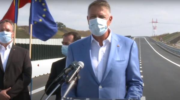 Klaus Iohannis, la deschiderea tronsonului de autostradă Iernut - Cheţani: "De ce sunt aici? Nu am venit pentru festivisme"