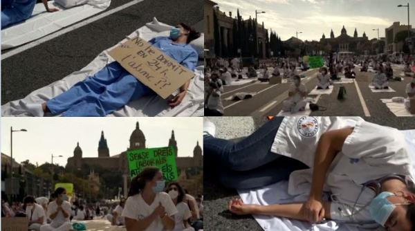 Spania: Medicii au ieșit în stradă: "Nu am dormit de 24 de ore. Crezi că ar trebui sa te consult?" 