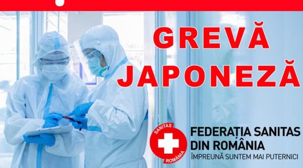 Federaţia SANITAS intră, de azi, în greva japoneză