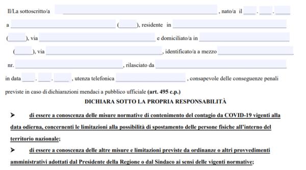 Italia. NOUL model de declarație pentru a ieși din casă (Autocertificazione). Descarcă DOCUMENTUL