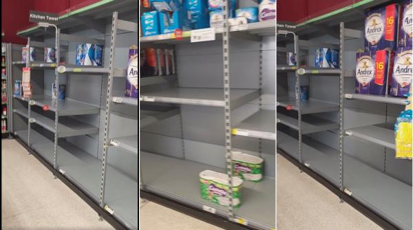 Anglia: Cozi uriașe în fața marilor magazine înainte de lockdown: Hârtia igienică DISPARE