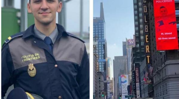 Un polițist român a SALVAT 60 de oameni. Povestea a ajuns pe un panou din New York