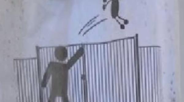 Afiș controversat la o școală din Franța: „NU mai ARUNCAȚI COPIII peste gard“