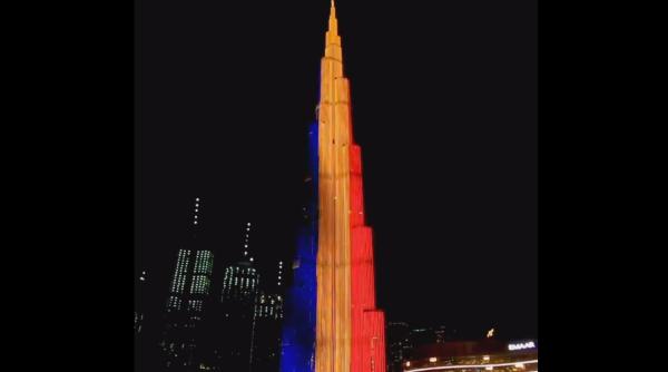 Drapelul României, pe cea mai înaltă clădire din lume. Ce clădiri-simbol au mai purtat steagul nostru de 1 Decembrie