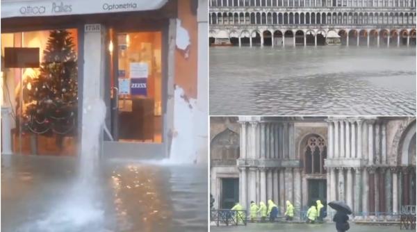 Inundațiile fac ravagii în Italia: Veneția, din nou sub APE. Cod PORTOCALIU