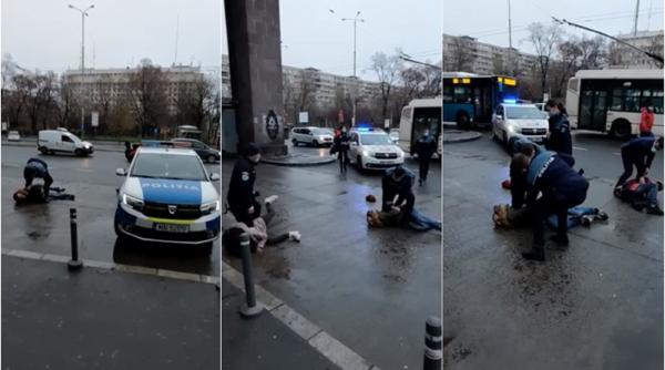Imagini incredibile! Trei români, târâţi pe jos de poliţişti: Consumau băuturi alcoolice și nu purtau mască de protecție (VIDEO)