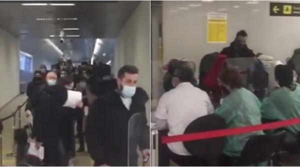 Coadă uriașă pe Otopeni pentru triajul celor sosiți din Marea Britanie. Doar 6 angajați DSP evaluează sute de persoane