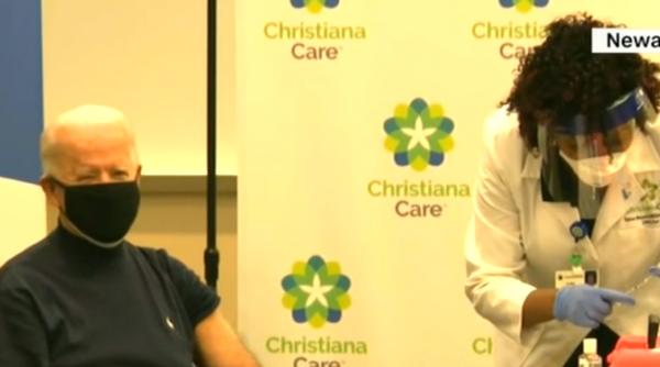 Joe Biden, vaccinat în direct la televiziune