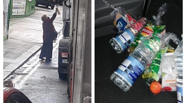 O bătrânică a impresionat șoferii români de TIR blocați în Marea Britanie: a împărțit apă și alimente tuturor celor care aveau nevoie