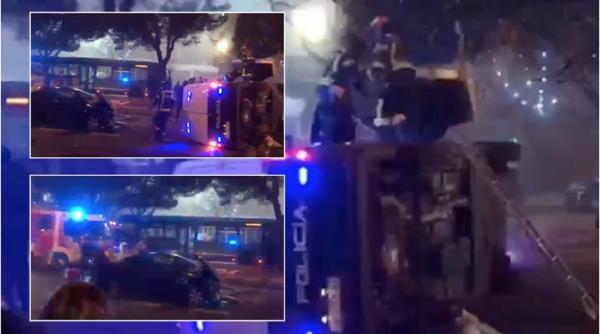 Spania. Româncă, accident grav în Madrid: A izbit violent duba Poliției. Mai multe victime