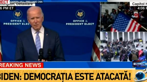 Joe Biden, mesaj în timpul protestelor violente din SUA: „Un atac la tot ce are mai sfânt America. Eu mă uit șocat!” 