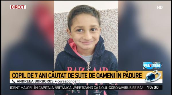 El este Sebi, copilul de 7 ani dispărut noaptea trecută. Părinții l-au trimis la muncă, la stână. Nu a fost găsit nici până acum