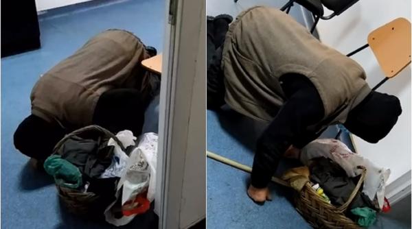 Imagini cutremurătoare. Bătrân care se roagă în genunchi la medici. Amenzi ridicole pentru cadrele medicale