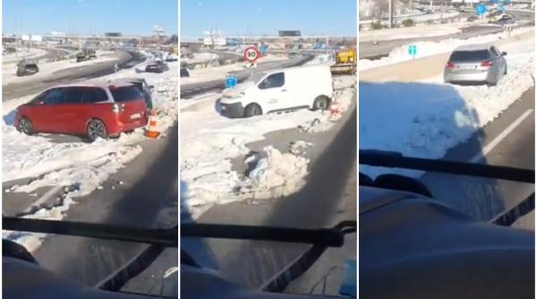 Spania. Cum arată Madridul după ninsoare: Zeci de mașini abandonate pe autostradă - VIDEO
